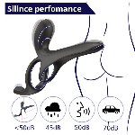 Вібраційне кільце - Erospace Men’s Play Vibrating Cock Ring With Clitoral & Taint Stimulation B11 - мініатюра 8
