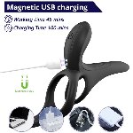 Вібраційне кільце - Erospace Men’s Play Vibrating Cock Ring With Clitoral & Taint Stimulation B11 - мініатюра 10