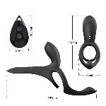Вібраційне кільце - Erospace Men’s Play Vibrating Cock Ring With Clitoral & Taint Stimulation B11 - мініатюра 11