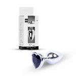Анальна пробка - Jewellery Silver Heart Plug Black - мініатюра 1