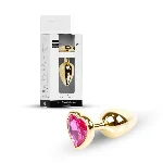 Анальна пробка - Jewellery Gold Heart Plug Pink - мініатюра 1