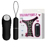 Трусики з вібропулею - Wild Butterfly Black - мініатюра 1