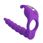 Кільце-насадка для подвійного проникнення - Pretty Love Blackney Vibrating Enhacer Purple - мініатюра 4