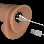 Реалістичний вібратор - Vibrating Power Basics Cock 8" - мініатюра 8