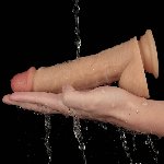 Реалістичний вібратор - Vibrating Power Basics Cock 8" - мініатюра 10