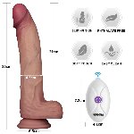 Реалістичний вібратор - Vibrating Sliding Skin Pro II Dual Layer Silicone Dong 10" Flesh - мініатюра 11