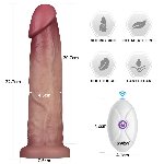 Реалістичний вібратор - Vibrating Sliding Skin Pro II Dual Layer Silicone Dong 9" Flesh - мініатюра 11