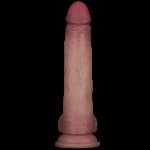 Реалістичний вібратор - Vibrating Sliding Skin Pro II Dual Layer Silicone Dong 8.5" Flesh - мініатюра 3