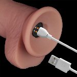 Реалістичний вібратор - Vibrating Sliding Skin Pro II Dual Layer Silicone Dong 8.5" Flesh - мініатюра 8