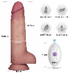 Реалістичний вібратор - Vibrating Sliding Skin Pro II Dual Layer Silicone Dong 8.5" Flesh - мініатюра 11