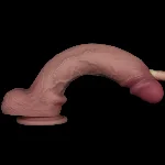 Фалоімітатор - Sliding Skin Pro II Dual Layer Silicone Dong 10" Flesh - мініатюра 5