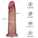 Фалоімітатор - Sliding Skin Pro II Dual Layer Silicone Dong 9" Flesh - мініатюра 11