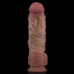Фалоімітатор - Dual-Layered Silicone Cock XXL 10.5" Brown - мініатюра 4
