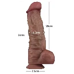 Фалоімітатор - Dual-Layered Silicone Cock XXL 10.5" Brown - мініатюра 11