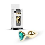 Анальна пробка - Jewellery Gold  Heart PLUG- Green - мініатюра 1