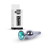 Анальна пробка - Jewellery Dark Silver BUTT PLUG- Green - мініатюра 1