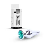 Анальна пробка - Jewellery Silver BUTT PLUG- Green - мініатюра 1