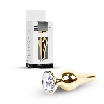 Анальна пробка - Jewellery Gold BUTT PLUG- Clear - мініатюра 1