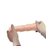 Подовжуюча насадка на член - Pretty Love Extension Penis Sleeve Flesh, 28 см - мініатюра 8