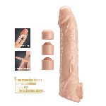 Подовжуюча насадка на член - Pretty Love Extension Penis Sleeve Flesh, 26 см - мініатюра 3