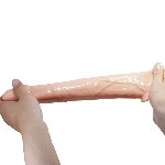 Подовжуюча насадка на член - Pretty Love Extension Penis Sleeve Flesh, 26 см - мініатюра 8