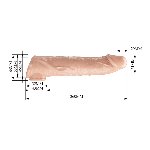 Подовжуюча насадка на член - Pretty Love Extension Penis Sleeve Flesh, 26 см - мініатюра 10