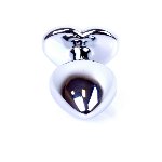Анальна пробка - Jewellery Silver Heart Plug - Red - мініатюра 4