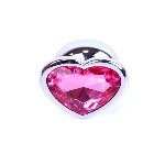 Анальна пробка - Jewellery Silver Heart Plug - Light Pink - мініатюра 2