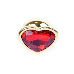 Анальна пробка - Jewellery Gold Heart Plug - Red - мініатюра 2