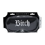 Маска на очі - Ouch! Satin Blindfold Bitch Black - мініатюра 5