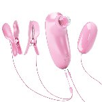 Секс набір - Pretty Love Imonie 3 in 1 Nipple Clamp & Bullet Vibrator Set - мініатюра 2