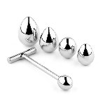Анальна пробка зі змінними елементами - Jewellery Metal Anal Plug No. 3 - мініатюра 4