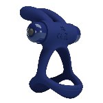 Ерекційне кільце - Pretty Love Powerful Vibro Cock Ring Bunny Blue - мініатюра 5
