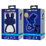 Ерекційне кільце - Pretty Love Powerful Vibro Cock Ring Bunny Blue - мініатюра 11