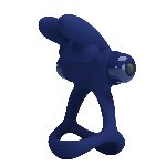 Ерекційне кільце - Pretty Love Powerful Vibro Cock Ring Bunny Blue - мініатюра 3
