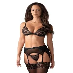 Комплект білизни - Obsessive Shibu Set Black S/M - мініатюра 1