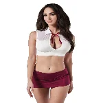 Рольовий костюм - Obsessive Student Set White/Burgundy L/XL - мініатюра 1