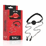Набір БДСМ - Erospace Wild Play Mouth Gag With Nipple Clamps C15 - мініатюра 1