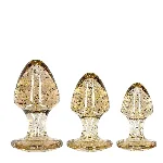 Набір анальних пробок - Ouch! Acrylic Golden Glitter Butt Plug Set - мініатюра 1