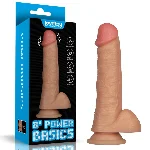 Реалістичний вібратор - Vibrating Power Basics Cock 8" - мініатюра 1