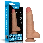 Реалістичний вібратор - Vibrating Power Basics Cock 9" - мініатюра 1