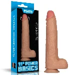 Реалістичний вібратор - Vibrating Power Basics Cock 11" - мініатюра 1