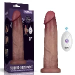 Реалістичний вібратор - Vibrating Sliding Skin Pro II Dual Layer Silicone Dong 9" Flesh - мініатюра 1