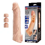 Подовжуюча насадка на член - Pretty Love Extension Penis Sleeve Flesh, 26 см - мініатюра 1