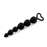 Анальний ланцюжок - Anal Beads Heart Black - мініатюра 1