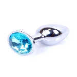Анальна пробка - Jewellery Silver Plug - Light Blue - мініатюра 1