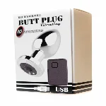Анальна пробка - Rechargeable Butt Plug Vibrator Silver - мініатюра 1