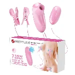 Секс набір - Pretty Love Imonie 3 in 1 Nipple Clamp & Bullet Vibrator Set - мініатюра 1