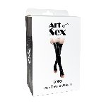 Панчохи Art of Sex - Lora з відкритими пальцями та п'ятою, розмір S, з ефектом мокрого оксамиту - мініатюра 3