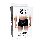 Чоловічі труси з сюрпризом Art of Sex - Gladiator, чорні з ефектом мокрого оксамиту, розмір XL - мініатюра 3